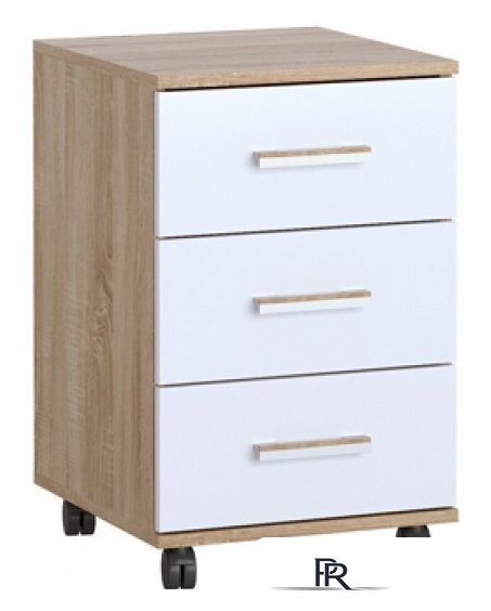 Тумба Памир ПКС-9 выкатная для стола (дуб сонома-белый глянец) - Изображение №1 — Интернет-магазин ПроЗаказ