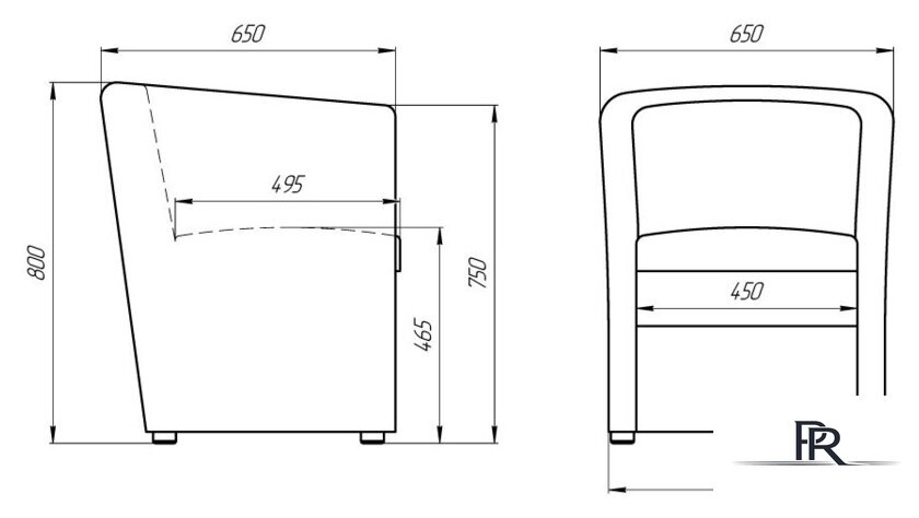 Интерьерное кресло Лама-мебель Рико (Bahama Plus Lagoon) - Изображение №4 — Интернет-магазин ПроЗаказ