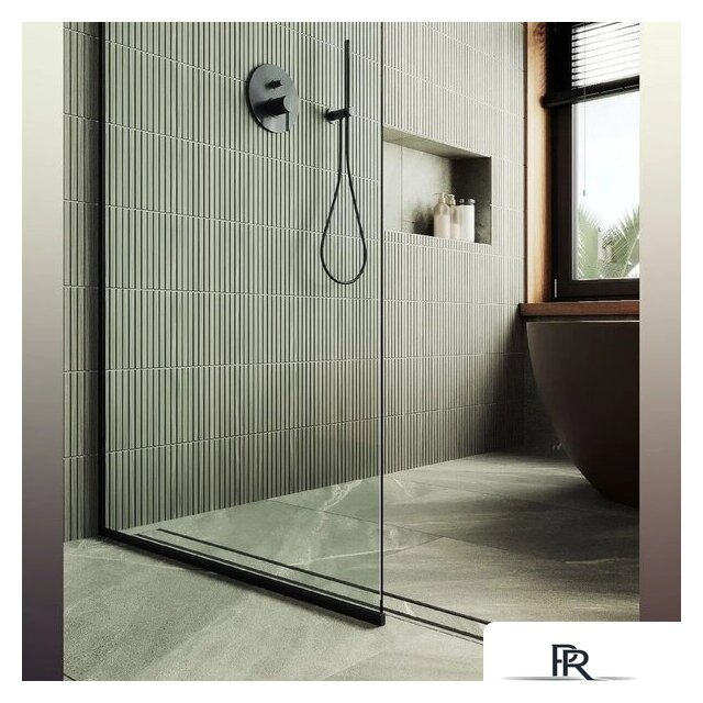 Душевая стенка MaybahGlass 195x79 MGD-695-6у (прозрачное стекло/черный) - Изображение №3 — Интернет-магазин ПроЗаказ