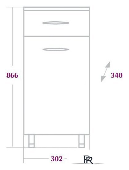  Onika Шкаф-полупенал Каприз 30.17 (с корзиной) 403003 - Изображение №2 — Интернет-магазин ПроЗаказ