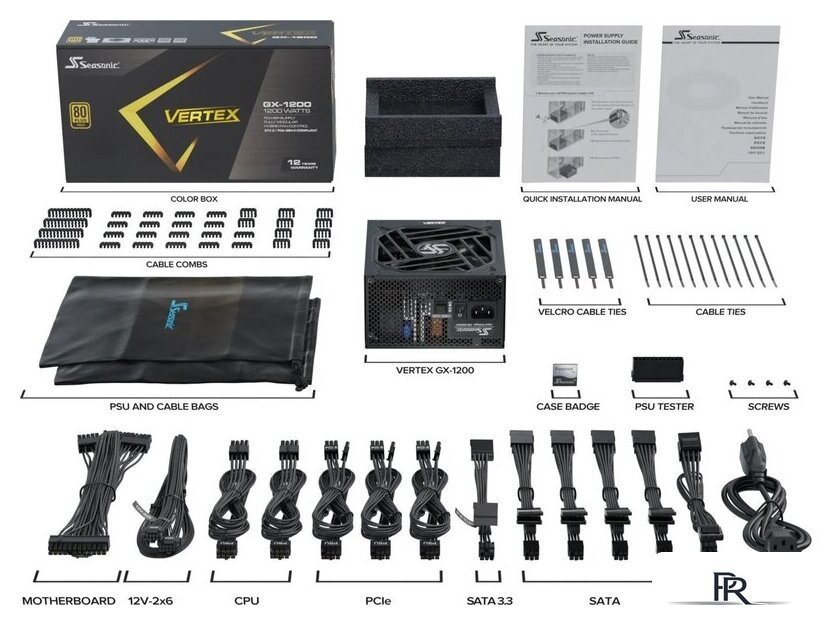 Блок питания Seasonic Vertex GX-1200 ATX 3.0 2023 12122GXAFS - Изображение №10 — Интернет-магазин ПроЗаказ