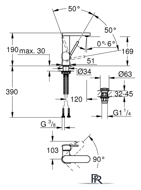Смеситель Grohe Plus 23872003 - Изображение №2 — Интернет-магазин ПроЗаказ