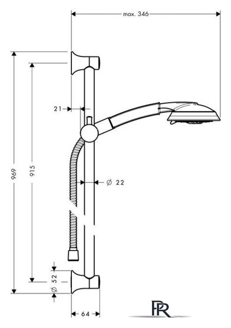 Душевой гарнитур  Hansgrohe Raindance Classic 100 3jet 27841000 (хром) - Изображение №2 — Интернет-магазин ПроЗаказ