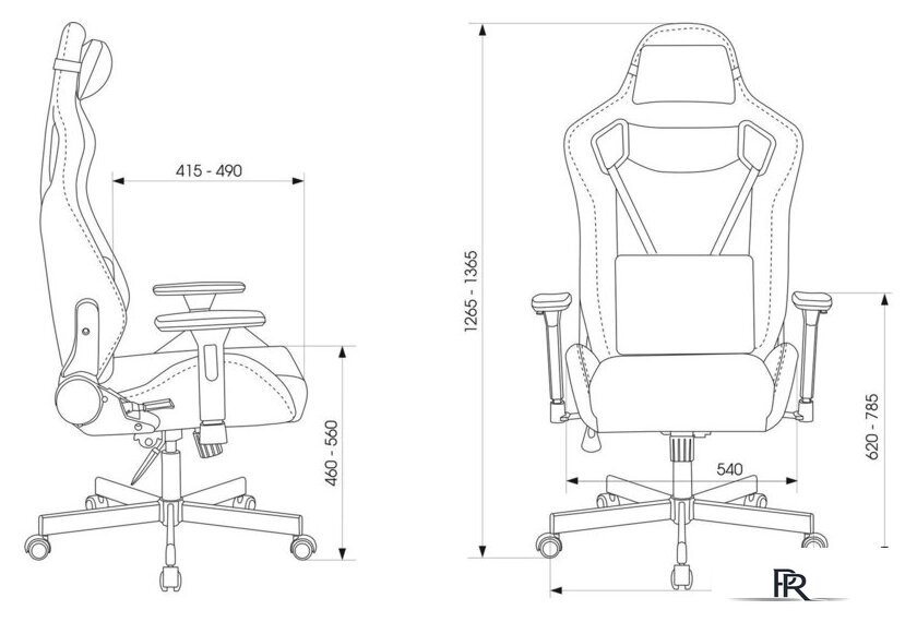 Игровое (геймерское) кресло Бюрократ Knight Outrider (черный ромбик экокожа) - Изображение №19 — Интернет-магазин ПроЗаказ