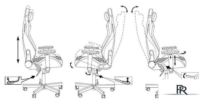Игровое (геймерское) кресло Бюрократ Knight Outrider (черный ромбик экокожа) - Изображение №20 — Интернет-магазин ПроЗаказ