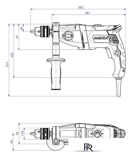 Безударная дрель Metabo BEV 1300-2 600574810 - Изображение №2 — Интернет-магазин ПроЗаказ