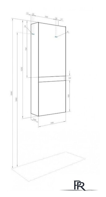  Акватон Шкаф-полупенал Форест 1A278603FR4D0 (туманный серый) - Изображение №5 — Интернет-магазин ПроЗаказ