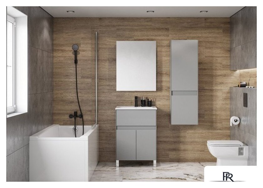  Акватон Шкаф-полупенал Форест 1A278603FR4D0 (туманный серый) - Изображение №3 — Интернет-магазин ПроЗаказ