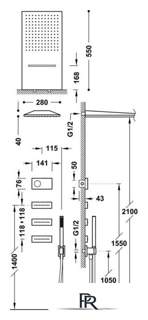 Душевая система  Tres Shower Technology 09288408NM - Изображение №2 — Интернет-магазин ПроЗаказ