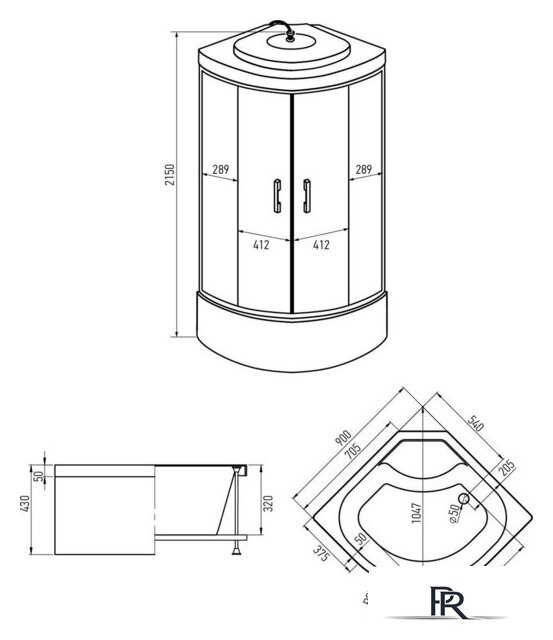 Душевая кабина Erlit ER5709TP-C24-RUS 90x90 - Изображение №6 — Интернет-магазин ПроЗаказ