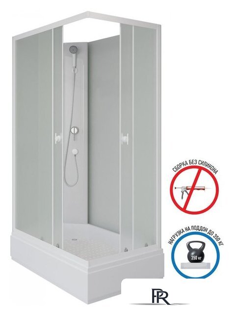 Душевая кабина Niagara Promo P100/80/26Q/MT/BK 100x80x215 - Изображение №4 — Интернет-магазин ПроЗаказ