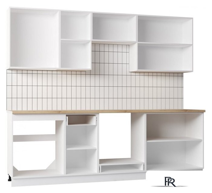 Готовая кухня Mio Tesoro Корнелия Ода-плюс 2.4 (белый/дуб бунратти) - Изображение №2 — Интернет-магазин ПроЗаказ