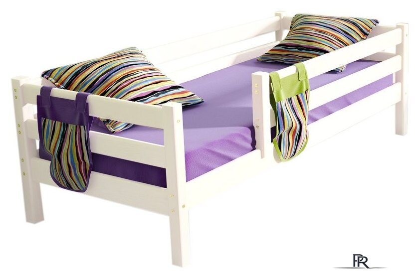 Кровать-тахта Мебельград Соня вариант 3 (массив сосны белый) - Изображение №1 — Интернет-магазин ПроЗаказ