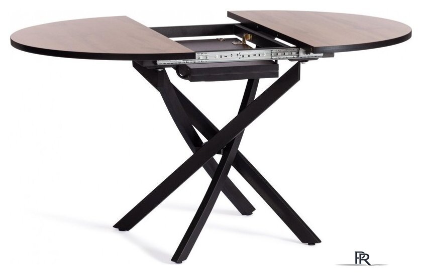 Кухонный стол TetChair Manzana 100x100+30x75 (дуб вотан/черный) - Изображение №2 — Интернет-магазин ПроЗаказ