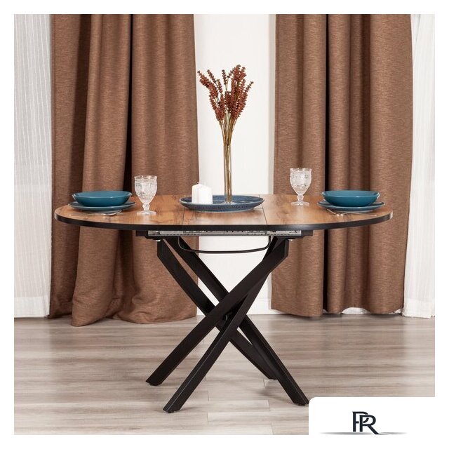 Кухонный стол TetChair Manzana 100x100+30x75 (дуб вотан/черный) - Изображение №11 — Интернет-магазин ПроЗаказ