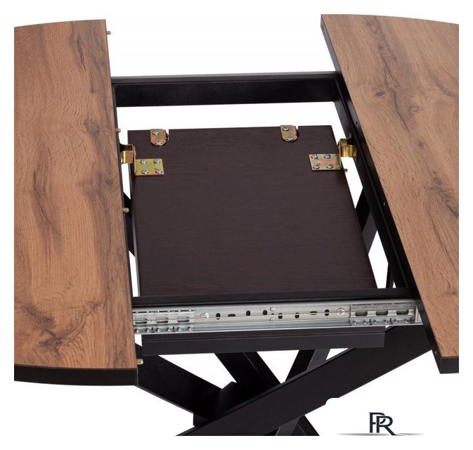 Кухонный стол TetChair Manzana 100x100+30x75 (дуб вотан/черный) - Изображение №6 — Интернет-магазин ПроЗаказ