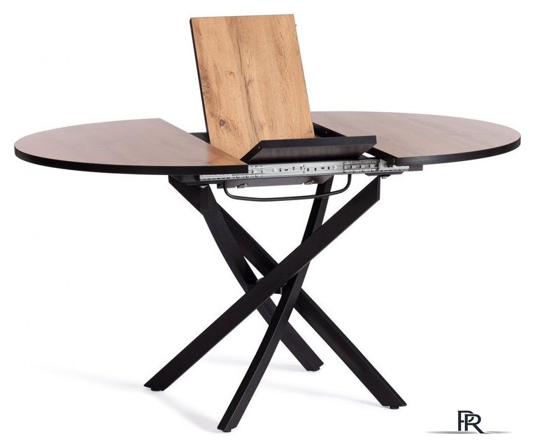 Кухонный стол TetChair Manzana 100x100+30x75 (дуб вотан/черный) - Изображение №3 — Интернет-магазин ПроЗаказ