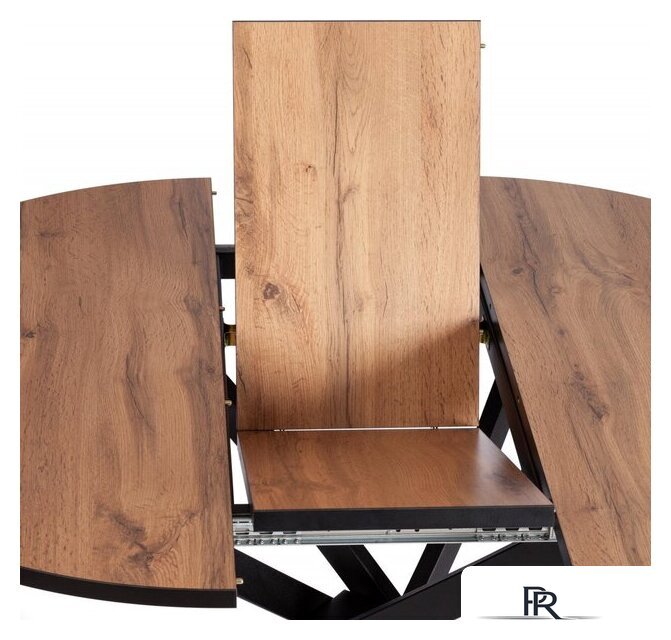 Кухонный стол TetChair Manzana 100x100+30x75 (дуб вотан/черный) - Изображение №7 — Интернет-магазин ПроЗаказ