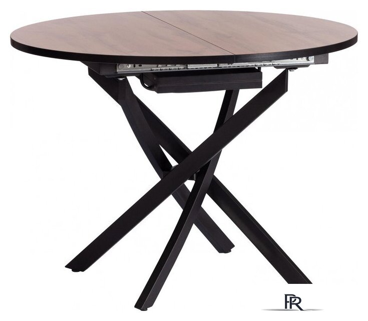 Кухонный стол TetChair Manzana 100x100+30x75 (дуб вотан/черный) - Изображение №1 — Интернет-магазин ПроЗаказ