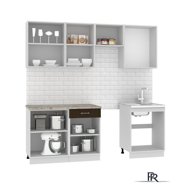 Готовая кухня Mio Tesoro Экстра-лайт 2.2 (венге светлый/венге/марсель) - Изображение №3 — Интернет-магазин ПроЗаказ