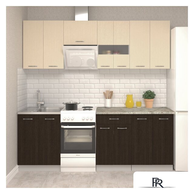 Готовая кухня Mio Tesoro Экстра-лайт 2.2 (венге светлый/венге/марсель) - Изображение №1 — Интернет-магазин ПроЗаказ