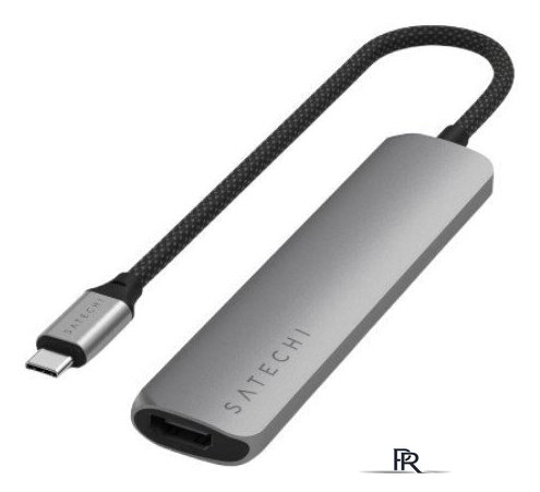 Док-станция Satechi 6-in-1 USB-C Slim Multiport Adapter ST-P6SM (серый) - Изображение №1 — Интернет-магазин ПроЗаказ