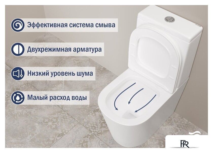 Унитаз напольный Lauter W76 P-TRAP 21122762 + гигиенический душ Infinity 21LT0103CH (горизонтальный выпуск) - Изображение №6 — Интернет-магазин ПроЗаказ