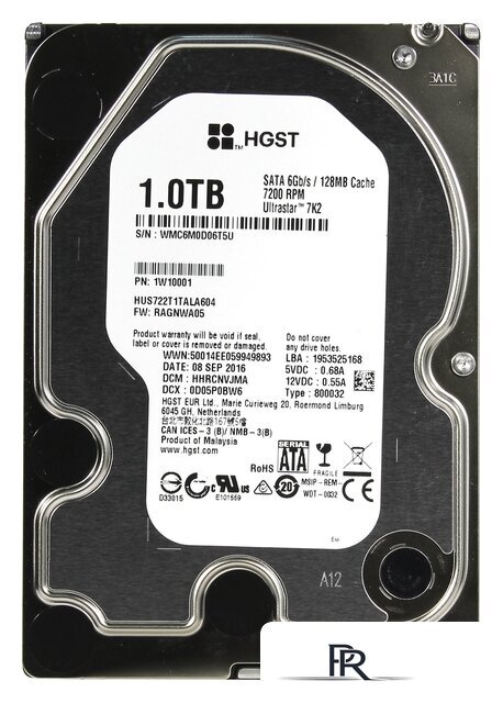 Жесткий диск HGST Ultrastar 7K2 1TB [HUS722T1TALA604] - Изображение №1 — Интернет-магазин ПроЗаказ