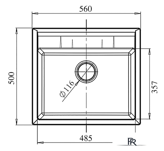 Кухонная мойка GranFest GF-Q-561 (графит) - Изображение №3 — Интернет-магазин ПроЗаказ