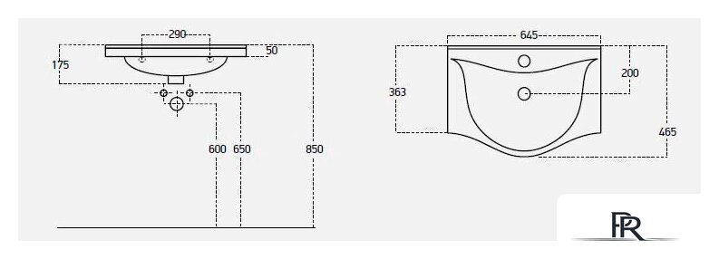  Гамма Тумба с умывальником Р25оФ8-У65 Альбатрос-10065 (фасад белый) - Изображение №4 — Интернет-магазин ПроЗаказ