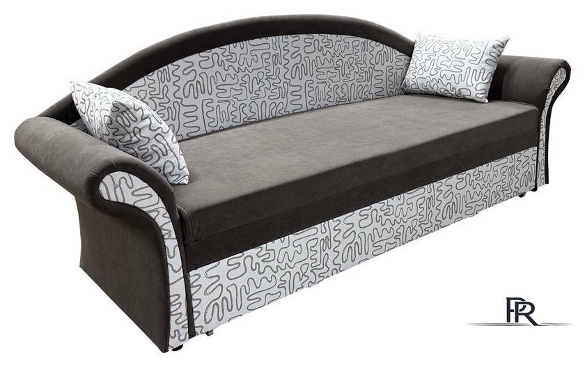 Диван Анмикс Риччи (темно-коричневый, велюр/принт инкас) - Изображение №1 — Интернет-магазин ПроЗаказ