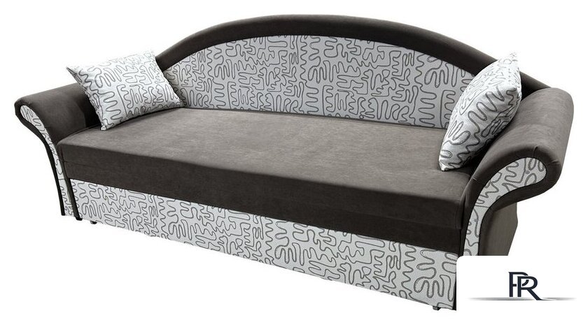 Диван Анмикс Риччи (темно-коричневый, велюр/принт инкас) - Изображение №2 — Интернет-магазин ПроЗаказ