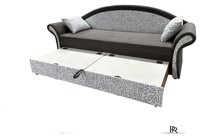 Диван Анмикс Риччи (темно-коричневый, велюр/принт инкас) - Изображение №3 — Интернет-магазин ПроЗаказ