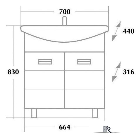  Onika Тумба под умывальник Балтика 70.17 (белый) [107028] - Изображение №4 — Интернет-магазин ПроЗаказ