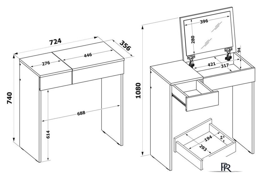 Туалетный столик с зеркалом Сокол СП-22 (дуб сонома) - Изображение №5 — Интернет-магазин ПроЗаказ