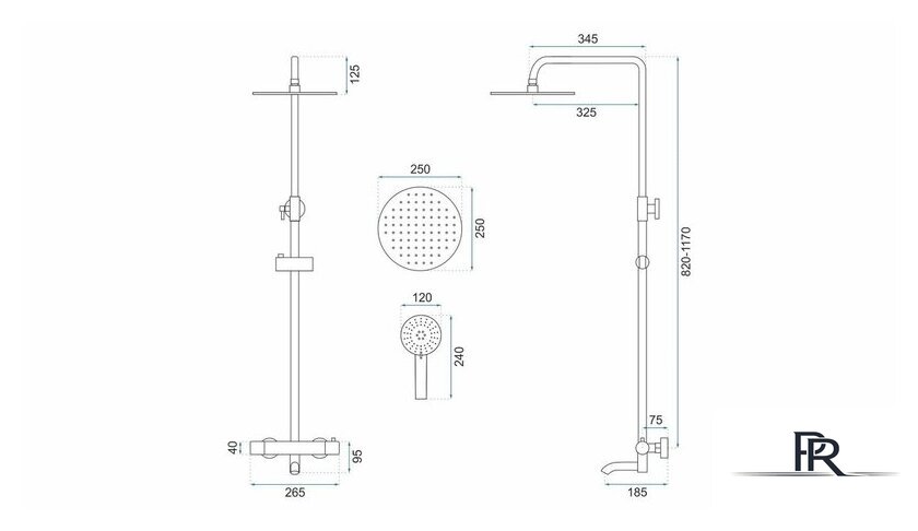 Душевая система  Rea Lungo Chrome TermoREA-P6607 - Изображение №3 — Интернет-магазин ПроЗаказ