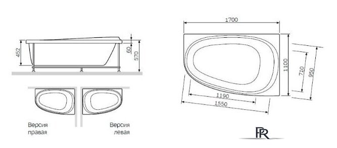 Ванна AM.PM Like W80A-170R110W-A - Изображение №7 — Интернет-магазин ПроЗаказ
