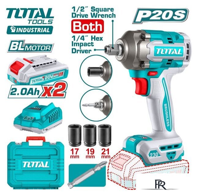 Гайковерт Total TIWLI20236 (с 2-мя АКБ, кейс) - Изображение №1 — Интернет-магазин ПроЗаказ