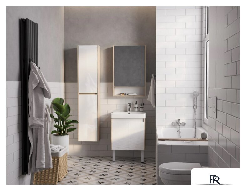  Акватон Тумба под умывальник Сканди Doors 55 1A278801SDB20 (белый/дуб верона) - Изображение №8 — Интернет-магазин ПроЗаказ