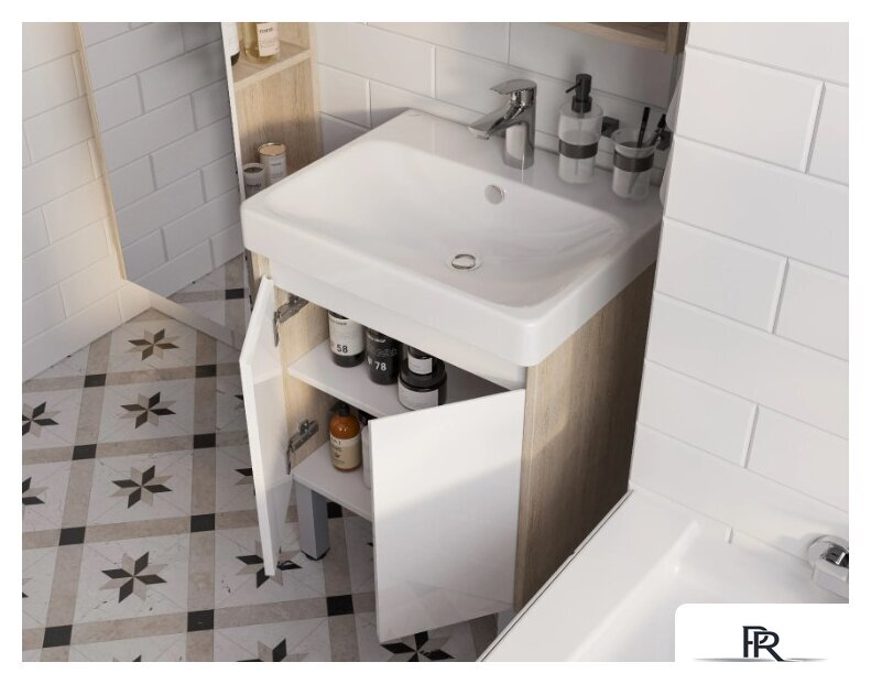  Акватон Тумба под умывальник Сканди Doors 55 1A278801SDB20 (белый/дуб верона) - Изображение №7 — Интернет-магазин ПроЗаказ