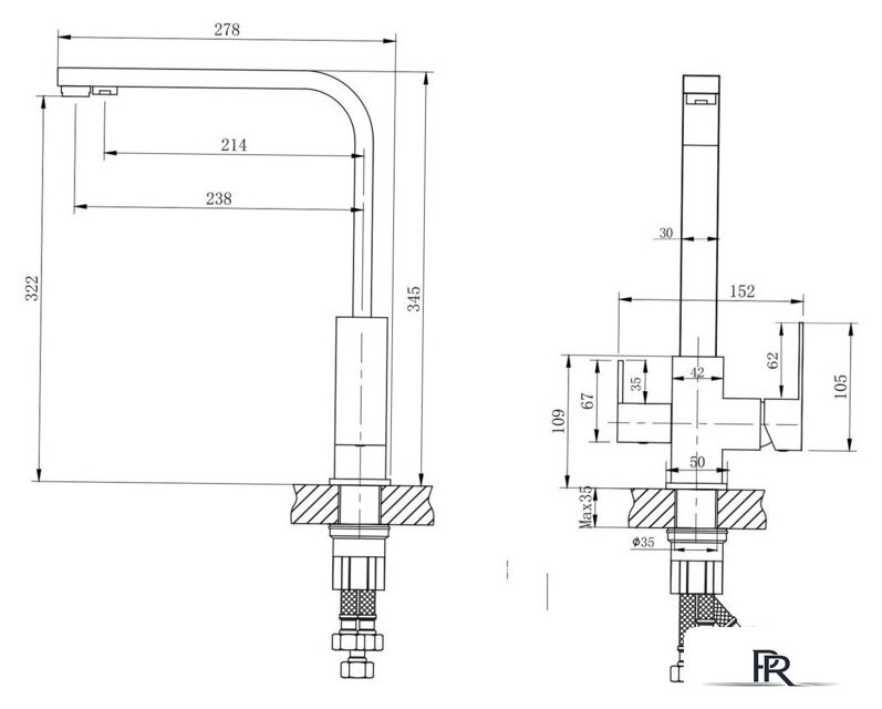 Смеситель Ekko E43803 - Изображение №2 — Интернет-магазин ПроЗаказ