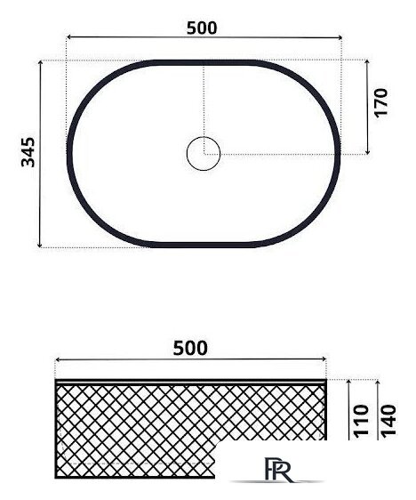 Умывальник Roxen Vine Oval 570240 - Изображение №2 — Интернет-магазин ПроЗаказ