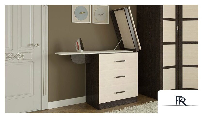 Комод Трия Со встроенной гладильной доской (венге цаво/дуб белфорт) - Изображение №1 — Интернет-магазин ПроЗаказ