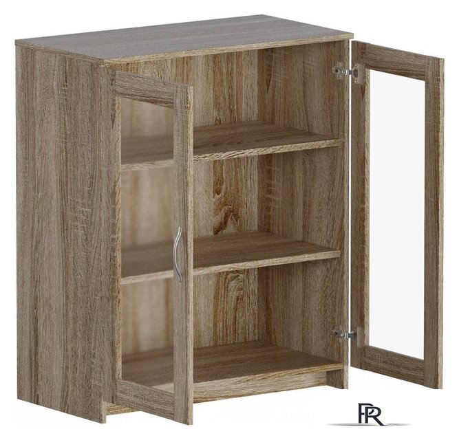 Тумба Mio Tesoro Сириус 2 двери со стеклом 78x95 2.02.03.360.3 (дуб сонома) - Изображение №2 — Интернет-магазин ПроЗаказ