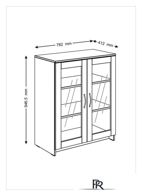 Тумба Mio Tesoro Сириус 2 двери со стеклом 78x95 2.02.03.360.3 (дуб сонома) - Изображение №4 — Интернет-магазин ПроЗаказ