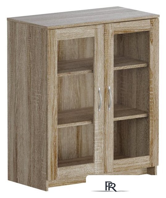 Тумба Mio Tesoro Сириус 2 двери со стеклом 78x95 2.02.03.360.3 (дуб сонома) - Изображение №1 — Интернет-магазин ПроЗаказ