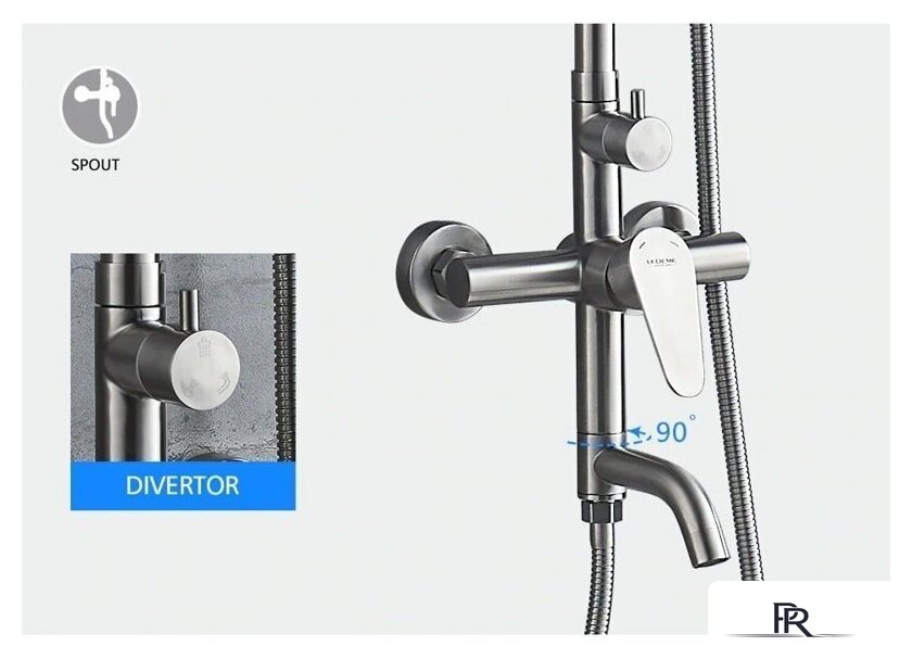 Душевая система  Ledeme L72402 - Изображение №4 — Интернет-магазин ПроЗаказ