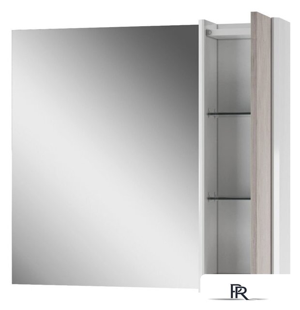  Домино Шкаф с зеркалом Uno 80 (дуб серый) - Изображение №5 — Интернет-магазин ПроЗаказ