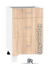 Шкаф напольный Кортекс-мебель Корнелия Лира НШ60р3ш без столешницы (дуб сонома) - Изображение №1 — Интернет-магазин ПроЗаказ