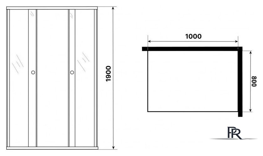 Душевой уголок Niagara Eco NG-1018-14QBLACK 100x80x190 (черный/стекло мозаика) - Изображение №5 — Интернет-магазин ПроЗаказ